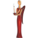 Sternkopf-Engel Red Ruby, stehend, mit Kerzenhalter (50 cm)